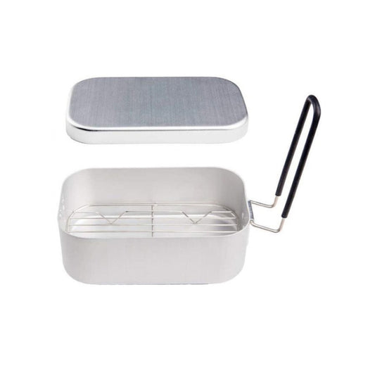 Outdoor Travel Camping Camping Lunch Box Portable Foldable Aluminum Lunch Box Retro Lunch Box Small, Lunch Box And Steaming Rack