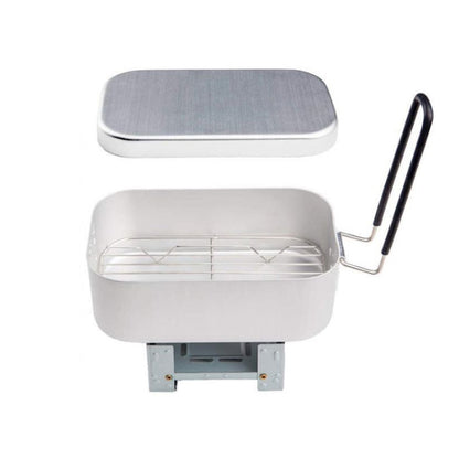 Outdoor Travel Camping Camping Lunch Box Portable Foldable Aluminum Lunch Box Retro Lunch Box Small, Lunch Box And Steaming Rack And Folding Stove