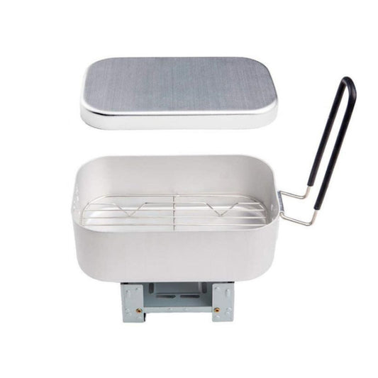 Outdoor Travel Camping Camping Lunch Box Portable Foldable Aluminum Lunch Box Retro Lunch Box Small, Lunch Box And Steaming Rack And Folding Stove