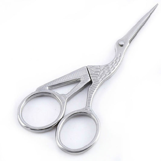 Crane Tailor Scissor Cross Stitch Retro Craft Sewing Scissor, Silver