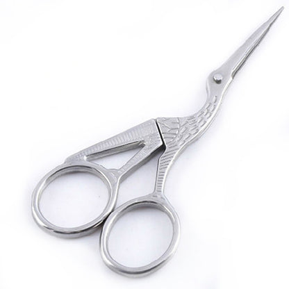 Crane Tailor Scissor Cross Stitch Retro Craft Sewing Scissor, Silver