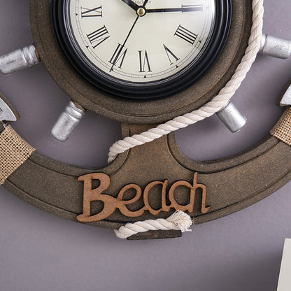 Retro Old Decoration Wall Clock Living Room Wooden Clock Wall Decoration