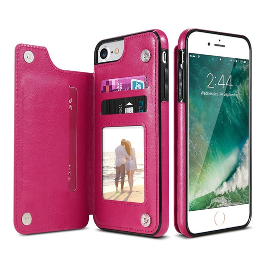 Retro PU Leather Case Multi Card Holders Phone Cases compatible with iPhone 6 Plus & 6s Plus, v
