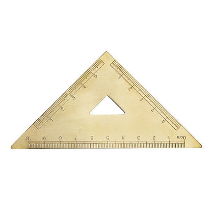 Brass Retro Drawing Ruler Measuring Tools, 0-10cm Isosceles Triangle Ruler