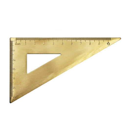 Brass Retro Drawing Ruler Measuring Tools, 0-10cm Right Angle Triangle Ruler