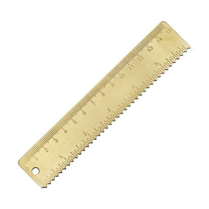 Brass Retro Drawing Ruler Measuring Tools, 0-15cm Wave Ruler