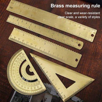 Brass Retro Drawing Ruler Measuring Tools, 0-15cm Ruler