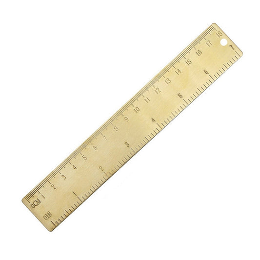 Brass Retro Drawing Ruler Measuring Tools, 0-18cm Ruler