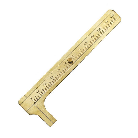 Brass Retro Drawing Ruler Measuring Tools, 0-120mm Caliper Single Scale