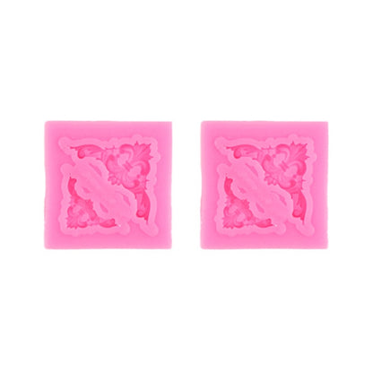 2 PCS Fondant Cake Silicone Mold Hollow Embossed Border Frame Retro Photo Frame Mould