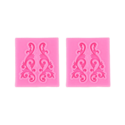 2 PCS Fondant Cake Silicone Mold Hollow Embossed Border Frame Retro Photo Frame Mould