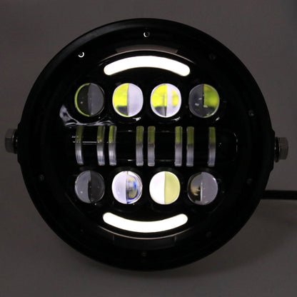 7 Inch Motorcycle Retro Modified Headlights Day Trip LED Far Near Beam Lights Compatible with Wrangler / Harley, Day Trip LED Far Near Beam Lights