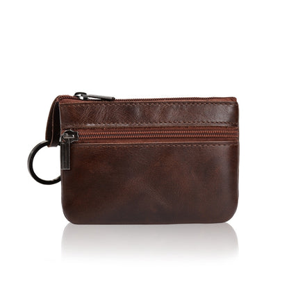 AP122 Leather Mini Multifunctional Coin Purse Small Card Holder Retro Zipper Short Clutch