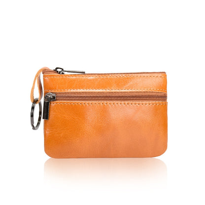 AP122 Leather Mini Multifunctional Coin Purse Small Card Holder Retro Zipper Short Clutch