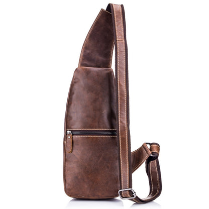 BULL CAPTAIN 019 Retro Men Leather Crossbody Shoulder Bag First-Layer Cowhide Chest Bag, Colour: Black + Buckle, Pure Black