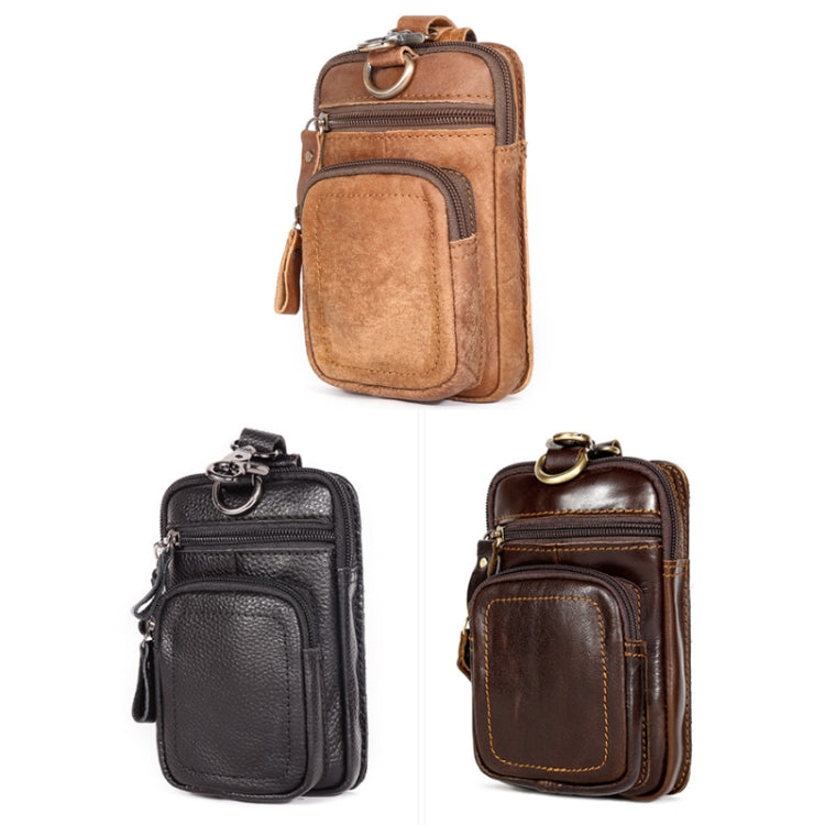 6386 Men Retro Cowhide Multifunctional Sports Belt Waist Bag