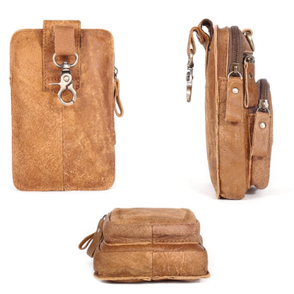 6386 Men Retro Cowhide Multifunctional Sports Belt Waist Bag