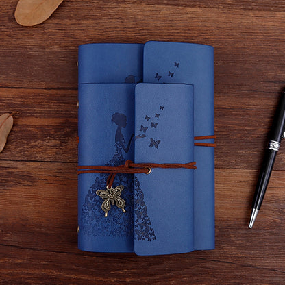 Skirts Beauty Hand Account Book Diary Book Retro Notepad, Small Lake Blue