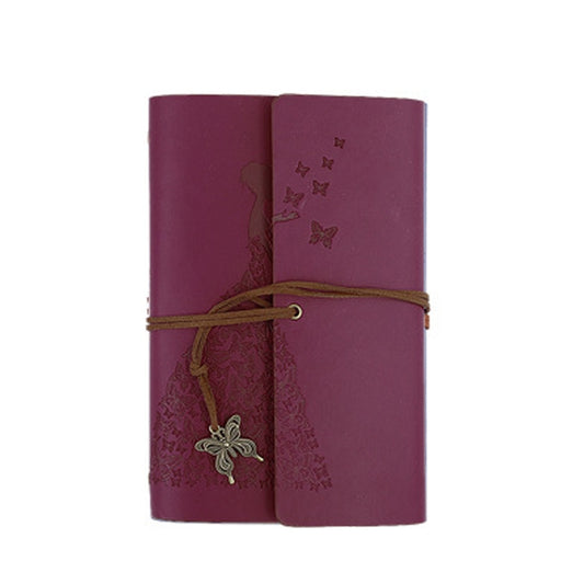 Skirts Beauty Hand Account Book Diary Book Retro Notepad, Large Wine Red