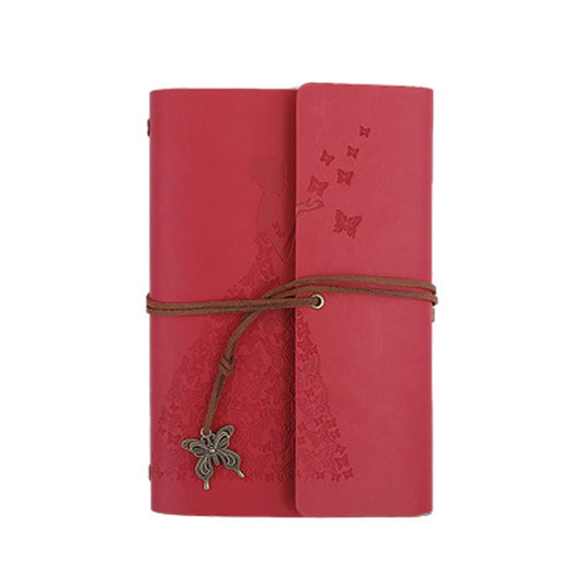 Skirts Beauty Hand Account Book Diary Book Retro Notepad, Large Red