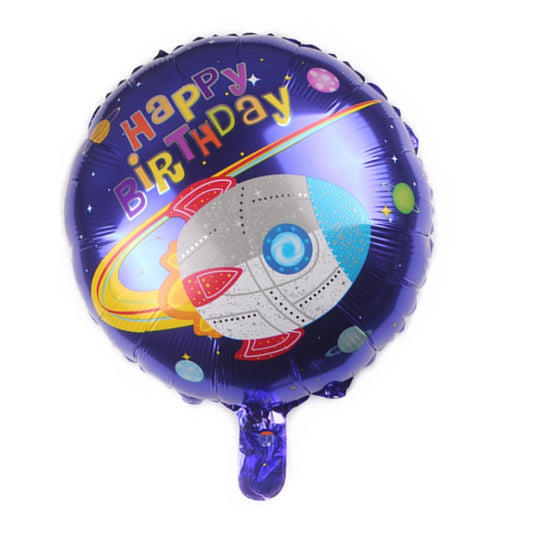 10 PCS Space Aluminum Film Balloon Children Decorate Birthday Party Decoration Balloons,Style:, Round Rocket