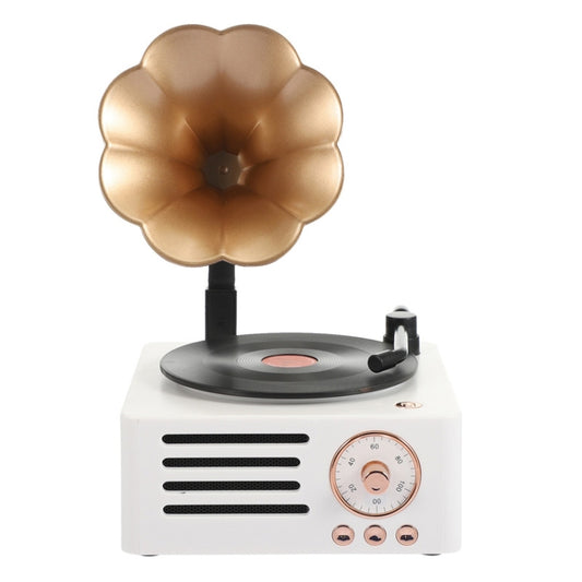 T15 Petunia Retro Vinyl Record Player Wireless Multifunction Mini Bluetooth Audio, White
