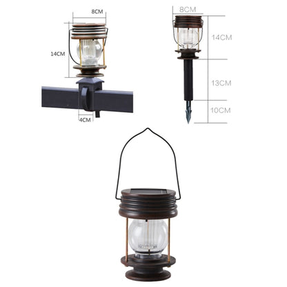HSR002 Outdoor Retro Solar Lantern Camping Light, Spec:, Railing Type-Warm Light