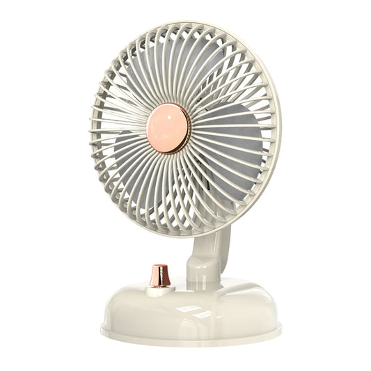 F10 Portable Quiet Desktop Retro Moving Head USB Fan, F10 Milk White
