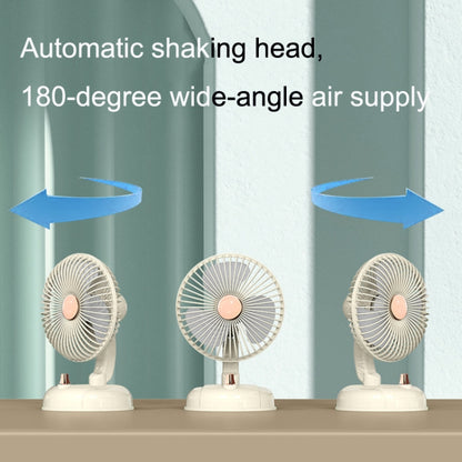 F10 Portable Quiet Desktop Retro Moving Head USB Fan, F10 Milk White