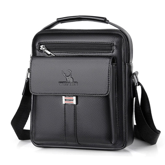 WEIXIER D244 Men Shoulder Bag Large Capacity Business Retro Messenger Bag, D244 Black