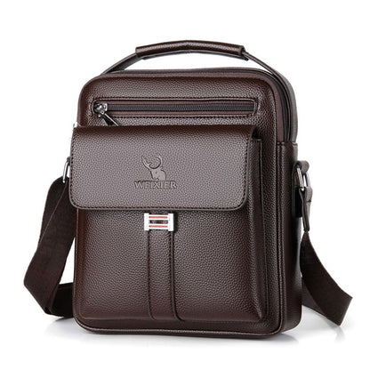 WEIXIER D244 Men Shoulder Bag Large Capacity Business Retro Messenger Bag, D244 Brown