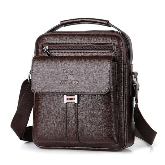 WEIXIER D244 Men Shoulder Bag Large Capacity Business Retro Messenger Bag, D244 Brown