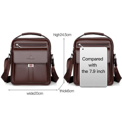 WEIXIER D244 Men Shoulder Bag Large Capacity Business Retro Messenger Bag, D244 Brown