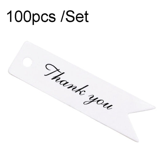 100pcs /Set Retro Baking Sticker Tag Swallow Tail Bookmark Gift Card, Style:, Thand You (White)