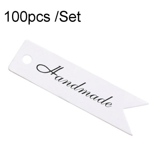 100pcs /Set Retro Baking Sticker Tag Swallow Tail Bookmark Gift Card, Style:, Handmade (White)