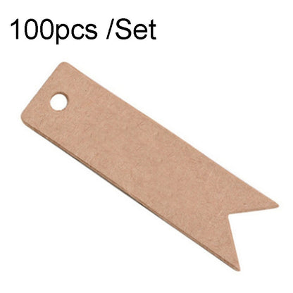 100pcs /Set Retro Baking Sticker Tag Swallow Tail Bookmark Gift Card, Style:, Blank (Cowhide)
