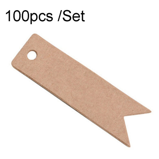 100pcs /Set Retro Baking Sticker Tag Swallow Tail Bookmark Gift Card, Style:, Blank (Cowhide)