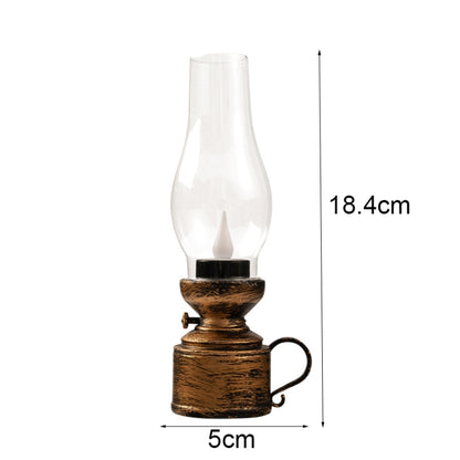 Retro Luminous Kerosene Lamp Christmas Simulation Oil Lamp Decoration, Spec:, Water-drop (Bronze)