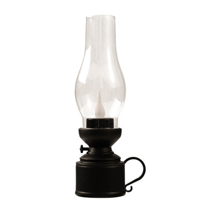 Retro Luminous Kerosene Lamp Christmas Simulation Oil Lamp Decoration, Spec:, Water-drop (Black)