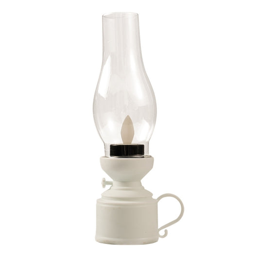 Retro Luminous Kerosene Lamp Christmas Simulation Oil Lamp Decoration, Spec:, Shaking (White)
