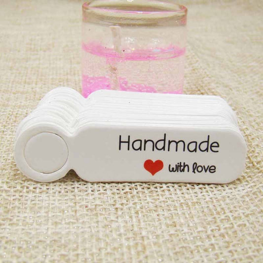 100pcs /Set Small Retro Baking Label DIY Jewelry Price Tag Bookmark Gift Card, Handmade White