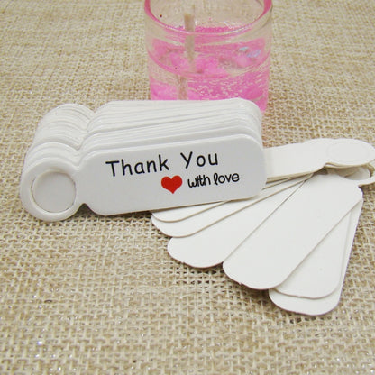 100pcs /Set Small Retro Baking Label DIY Jewelry Price Tag Bookmark Gift Card, Thankyou White