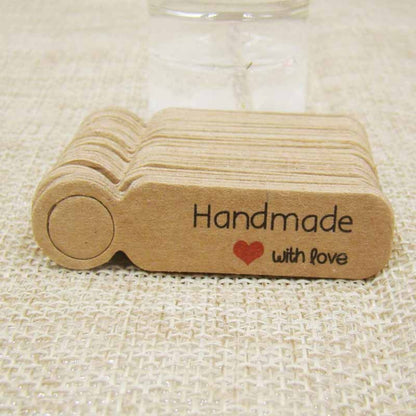 100pcs /Set Small Retro Baking Label DIY Jewelry Price Tag Bookmark Gift Card, Handmade Cowhide