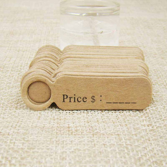 100pcs /Set Small Retro Baking Label DIY Jewelry Price Tag Bookmark Gift Card, Price Cowhide