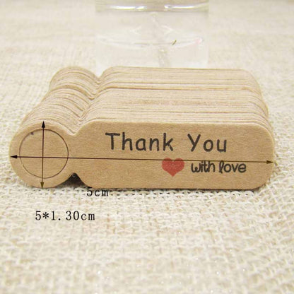 100pcs /Set Small Retro Baking Label DIY Jewelry Price Tag Bookmark Gift Card, Handmade Cowhide