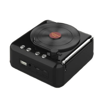 H3 Retro Vinyl Record Player Shape Mini Bluetooth Speaker, Black