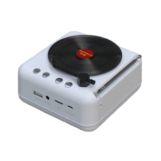 H3 Retro Vinyl Record Player Shape Mini Bluetooth Speaker, White