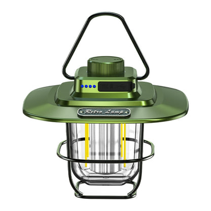 LY02 LED Retro Lantern Hand Tent Lamp USB Charging Camping Light, LY02 Green