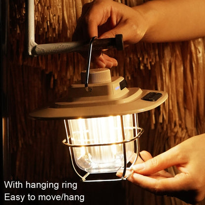LY02 LED Retro Lantern Hand Tent Lamp USB Charging Camping Light, LY02 White