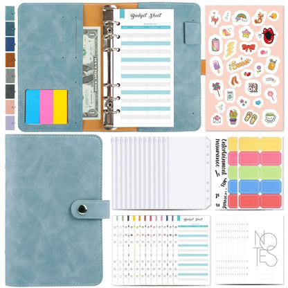 H666 A6 Loose-leaf Binder Cash Budget Handbook Vintage PU Leather Notebook with Window, H666 Retro Green